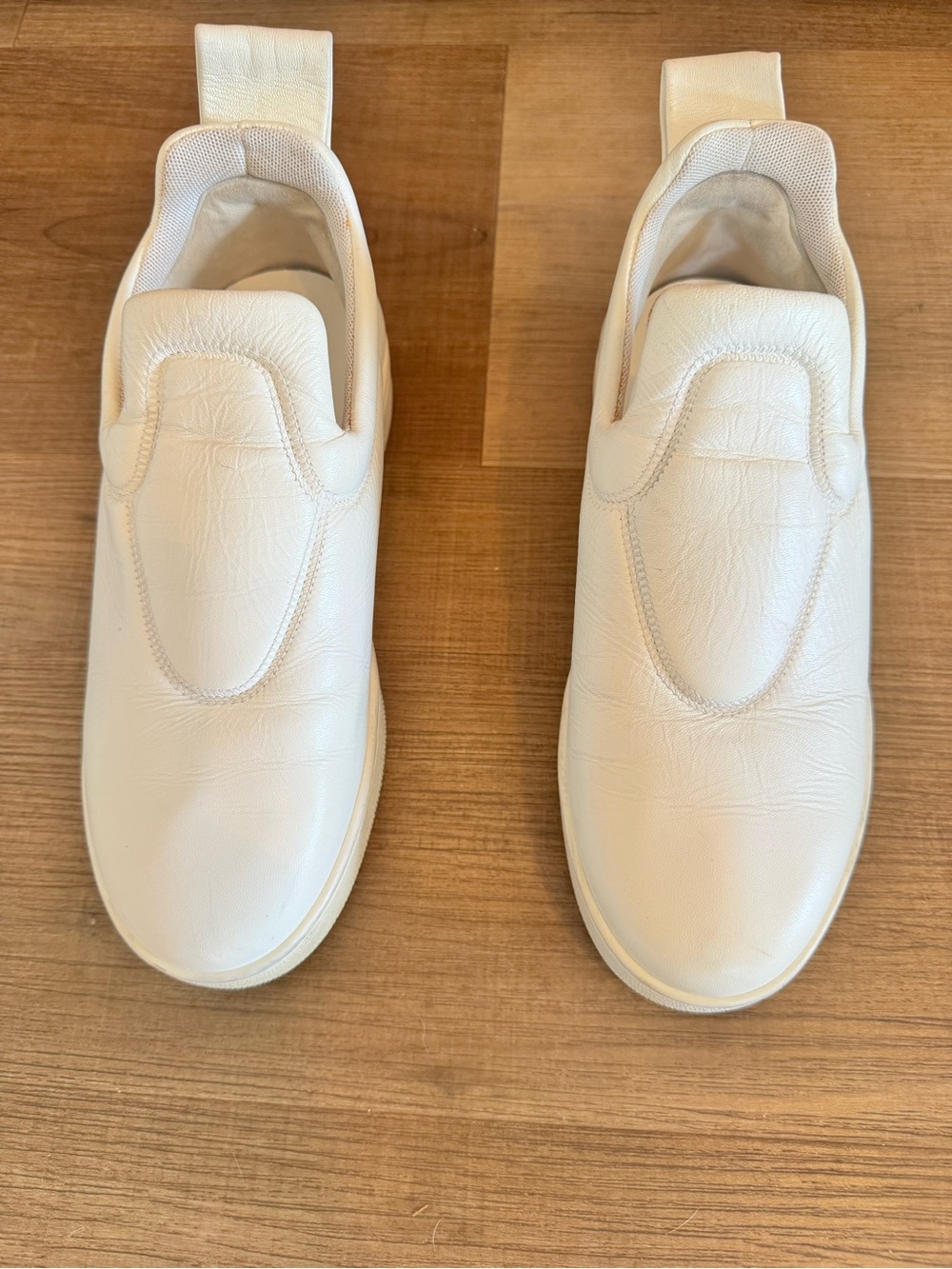 Celine Phoebe Philo White Slip-On Leather Sneakers